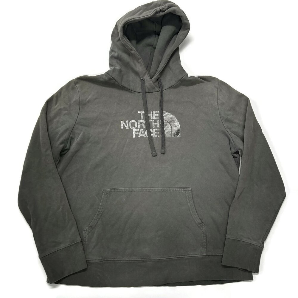 The North Face Hoodie Sweatshirt Womens‎ XL Gray Pullover Half Dome Logo Cotton